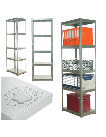 Regał cały metalowy 180x60x40 stojak warsztatowy 130kg/p magazynowy ocynk