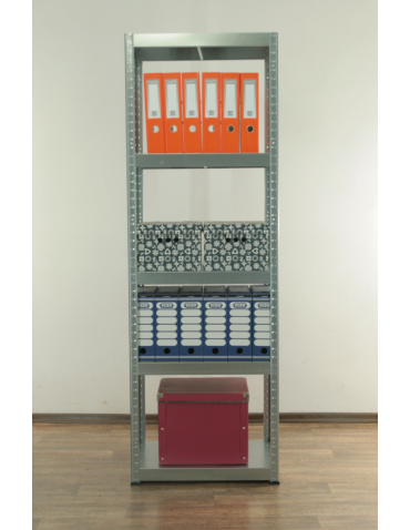 Regały całometalowe Elara - Regał cały metalowy 180x60x40 stojak warsztatowy 130kg/p magazynowy ocynk - product 3