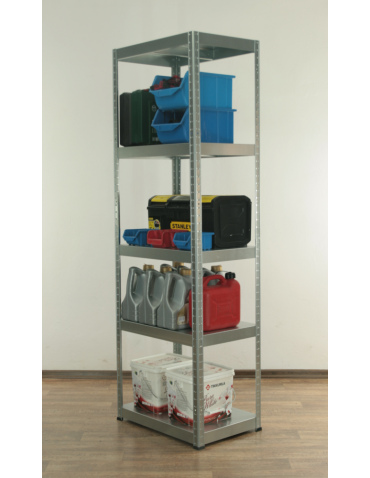 Regały całometalowe Elara - Regał cały metalowy 180x60x40 stojak warsztatowy 130kg/p magazynowy ocynk - product 4