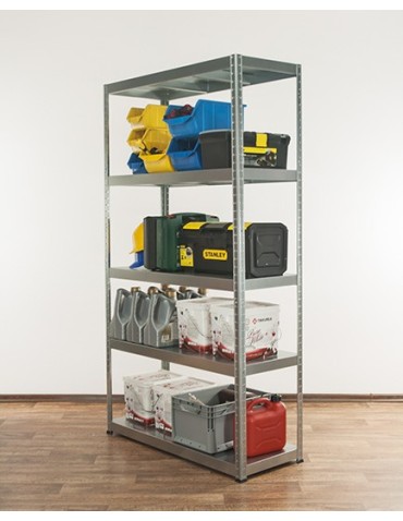 Regały całometalowe Elara - Regał cały metalowy 180x80x40 stojak warsztatowy 130kg/p magazynowy ocynk - product 3