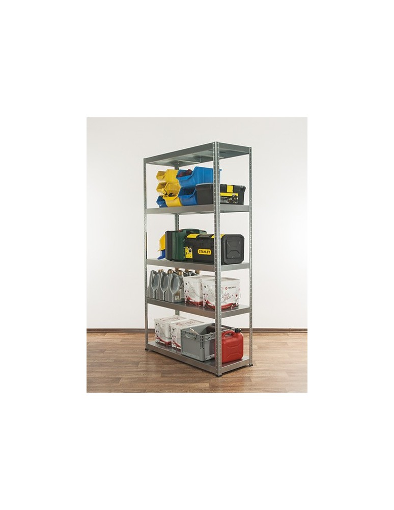 Regały całometalowe Elara - Regał cały metalowy 180x80x40 stojak warsztatowy 130kg/p magazynowy ocynk - product b2b.wamar.biz 3