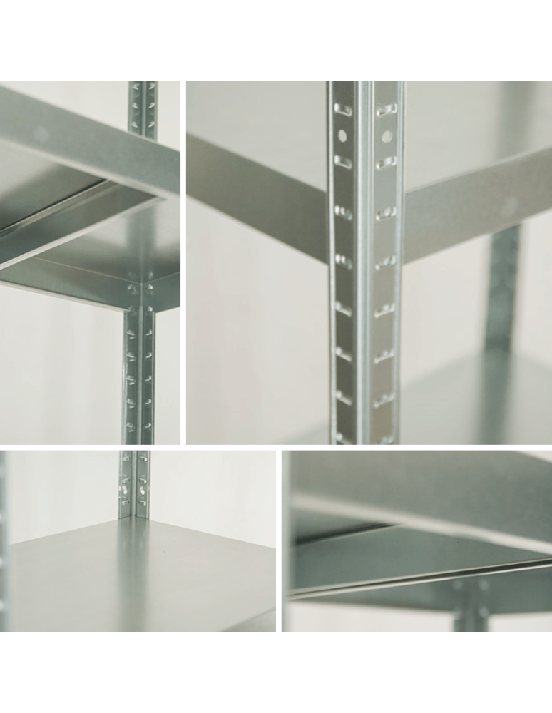 Regały całometalowe Elara - Regał cały metalowy 180x80x40 stojak warsztatowy 130kg/p magazynowy ocynk - product b2b.wamar.biz 5