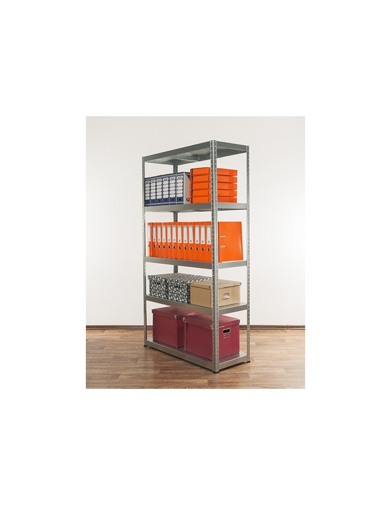 Regały całometalowe Elara - Regał cały metalowy 180x90x40 stojak warsztatowy 130kg/p magazynowy ocynk - product b2b.wamar.biz 3