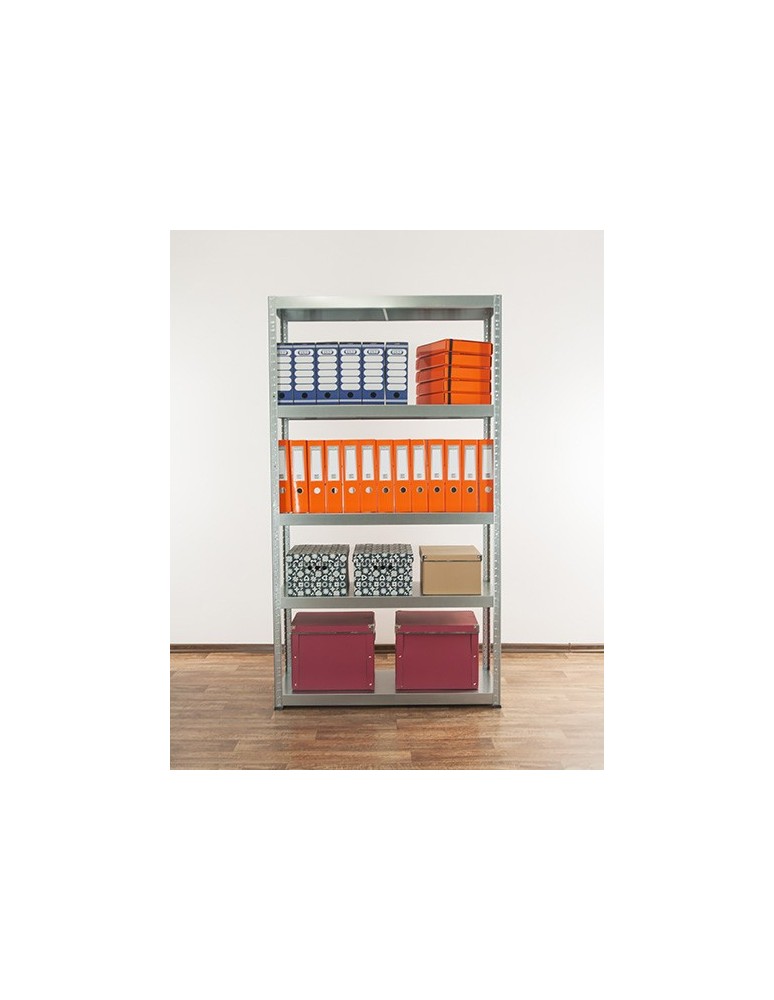 Regały całometalowe Elara - Regał cały metalowy 180x90x40 stojak warsztatowy 130kg/p magazynowy ocynk - product b2b.wamar.biz 4