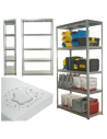 Regał cały metalowy 180x100x40 stojak warsztatowy 130kg/p magazynowy ocynk