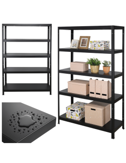 Regał cały metalowy 180x120x40 stojak warsztatowy 100kg/p magazynowy czarny