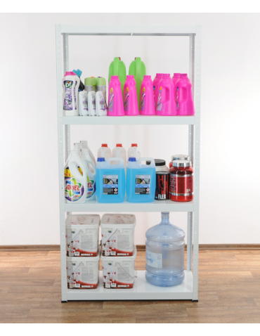 Regały całometalowe Elara - Regał cały metalowy 180x120x40 stojak warsztatowy 100kg/p magazynowy biały - product 4