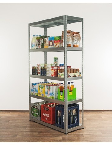 Regały całometalowe Elara - Regał cały metalowy 180x120x40 stojak warsztatowy 100kg/p magazynowy ocynk - product 3