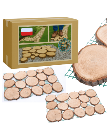 Ścieżka ogrodowa 80x50X2 cm chodnik plastry drewna DĄB ścieżki EKO DREWNO X2