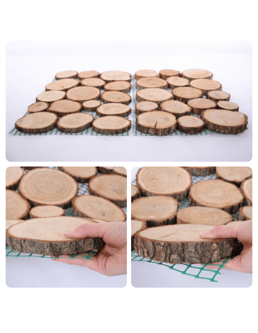 Ścieżki ogrodowe - Ścieżka ogrodowa 80x50X3 cm chodnik plastry drewna DĄB ścieżki EKO DREWNO - product 8