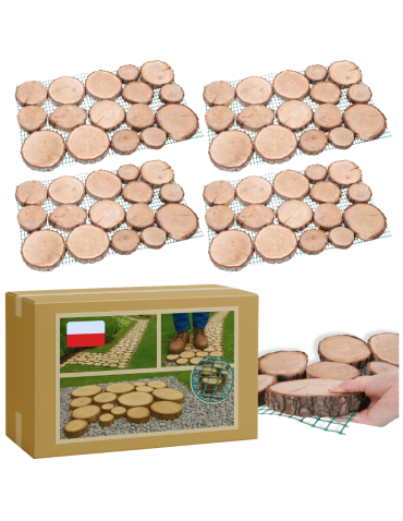 Ścieżka ogrodowa 80x50X3 cm chodnik plastry drewna DĄB ścieżki EKO DREWNO X4