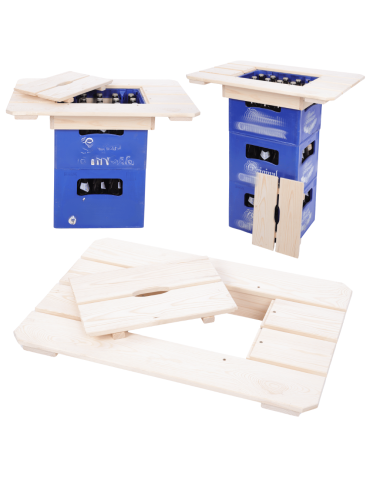 Blat na skrzynkę piwa drewniany stół plenerowy z pokrywą turystyczny EKO