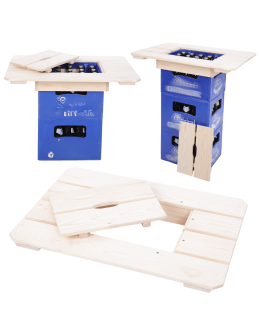 Blat na skrzynkę piwa drewniany stół plenerowy z pokrywą turystyczny EKO