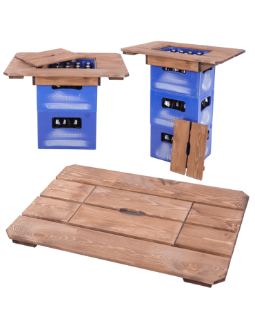 Blat na skrzynkę piwa drewniany stół plenerowy z pokrywą turystyczny EKO