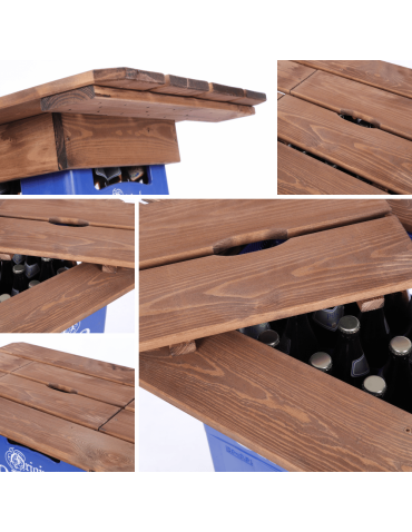 BLAT NA SKRZYNKĘ - Blat na skrzynkę piwa drewniany stół plenerowy z pokrywą turystyczny EKO - product 9