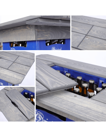 BLAT NA SKRZYNKĘ - Blat na skrzynkę piwa drewniany stół plenerowy z pokrywą turystyczny EKO - product 9