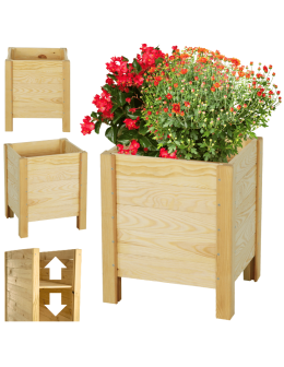 Drewniana donica doniczka zielnik osłonka REGULOWANE DNO 40X34X30 cm EKO