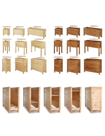 Duże Donice Drewniane Ogrodowe - Skrzynia donica doniczka na nogach ziołownik REGULOWANE DNO 72,5x34x30cm EKO - produkt 6