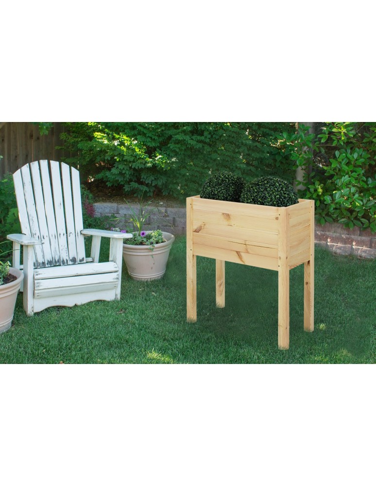 Duże Donice Drewniane Ogrodowe - Skrzynia donica doniczka na nogach ziołownik REGULOWANE DNO 72,5x68x30cm EKO - produkt b2b.wamar.biz 5