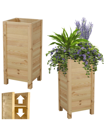 Skrzynia donica doniczka WYSOKA ziołownik REGULOWANE DNO 72,5x34x30cm EKO