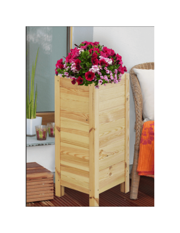 Duże Donice Drewniane Ogrodowe - Skrzynia donica doniczka WYSOKA ziołownik REGULOWANE DNO 72,5x34x30cm EKO - product 5