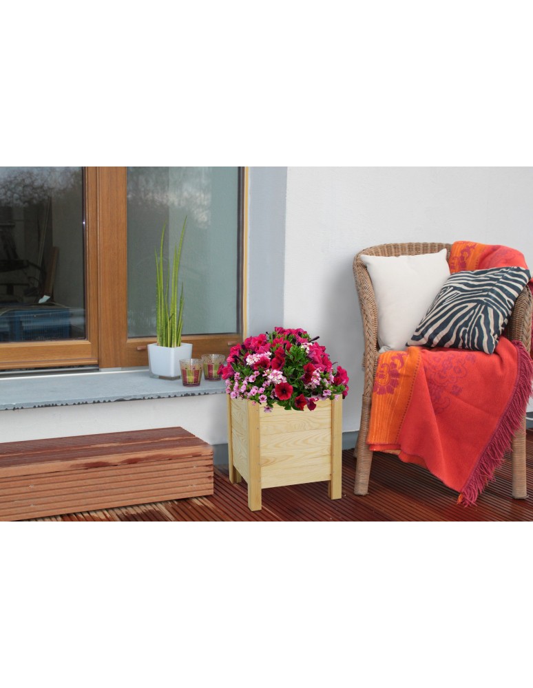 Duże Donice Drewniane Ogrodowe - Skrzynia donica doniczka WYSOKA ziołownik REGULOWANE DNO 72,5x34x30cm EKO - product b2b.wamar.biz 11