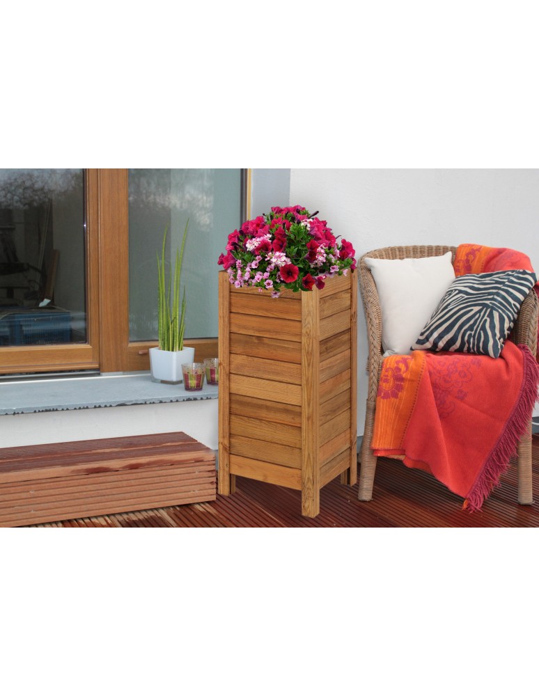 Duże Donice Drewniane Ogrodowe - Skrzynia donica doniczka WYSOKA ziołownik REGULOWANE DNO 72,5x34x30cm EKO - product b2b.wamar.biz 5