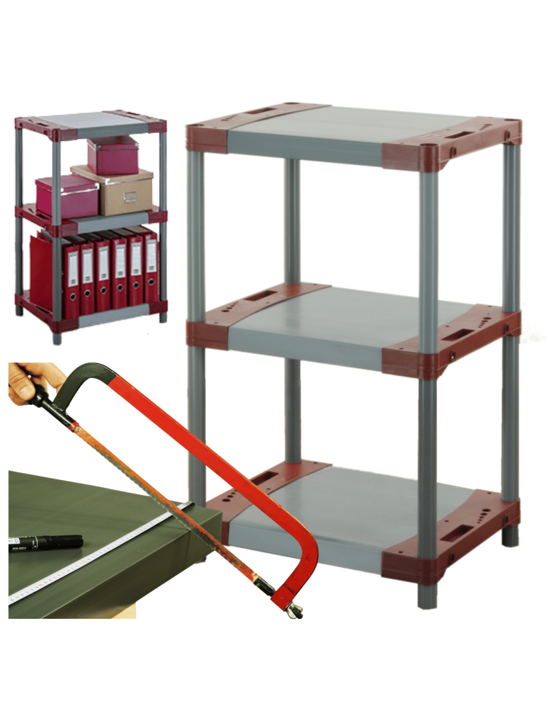 Regały z plastiku- tworzywa - Regał plastikowy do piwnicy regał z tworzywa 98x50x46 cm 97%RECYKLING ECO - product b2b.wamar.biz 1