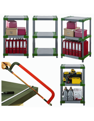 Stojak plastikowy do piwnicy regał z tworzywa 98x50x46 cm 97%RECYKLING ECO