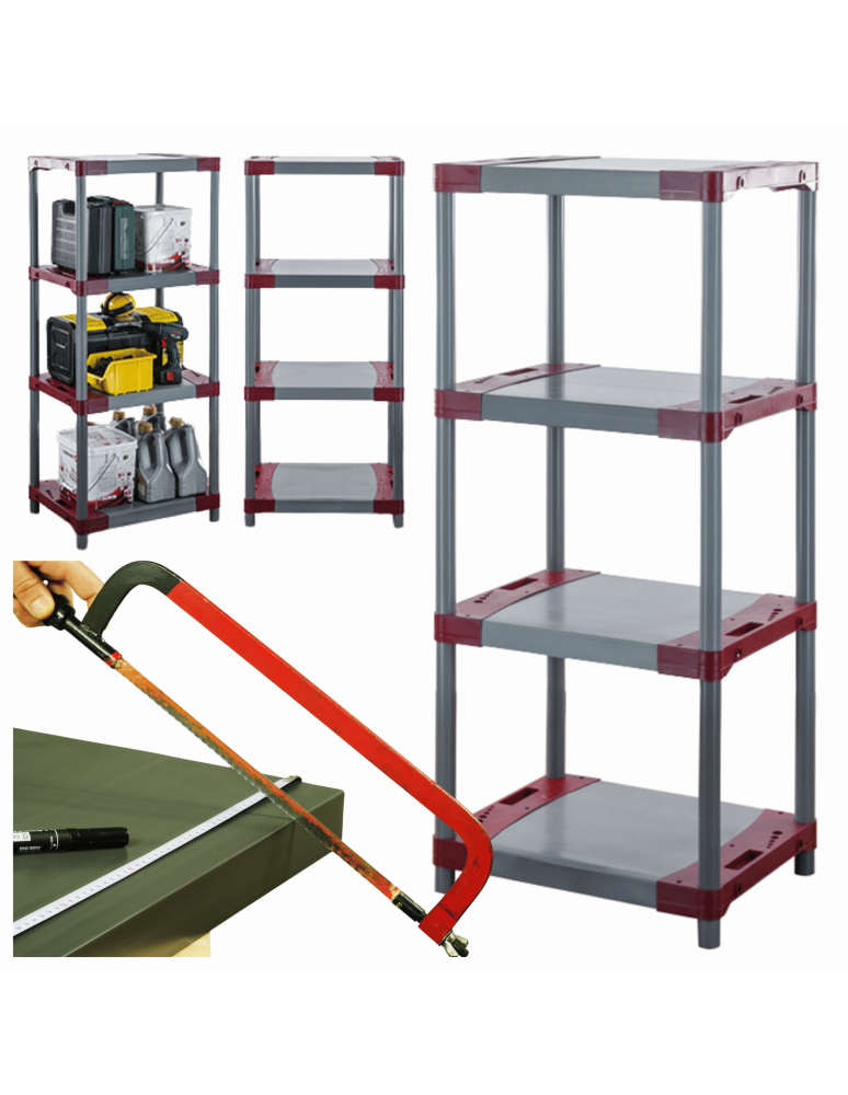 Regały z plastiku- tworzywa - Regał plastikowy garażowy regał z tworzywa 138x50x46 cm 97%RECYKLING ECO - product b2b.wamar.biz 1