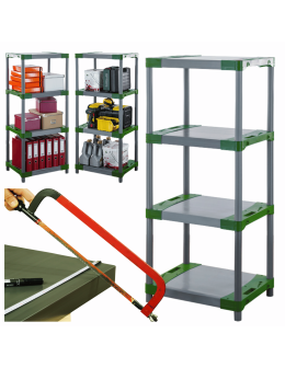 Stojak plastikowy garażowy regał z tworzywa 138x50x46 cm 97%RECYKLING ECO