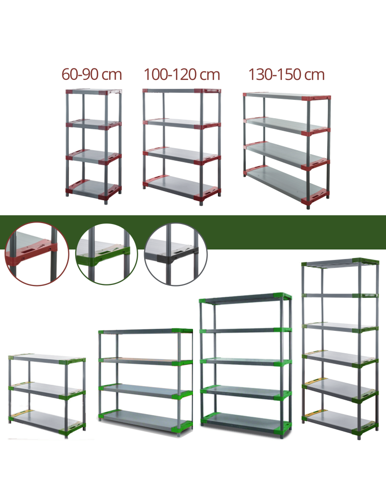 Regały z plastiku- tworzywa - Stojak plastikowy garażowy regał z tworzywa 138x50x46 cm 97%RECYKLING ECO - produkt b2b.wamar.biz 10