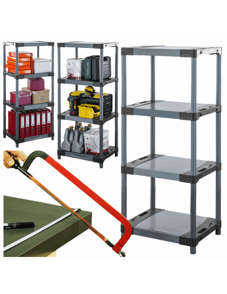 Regały z plastiku- tworzywa - Stojak plastikowy garażowy regał z tworzywa 138x50x46 cm 97%RECYKLING ECO - product b2b.wamar.biz 1
