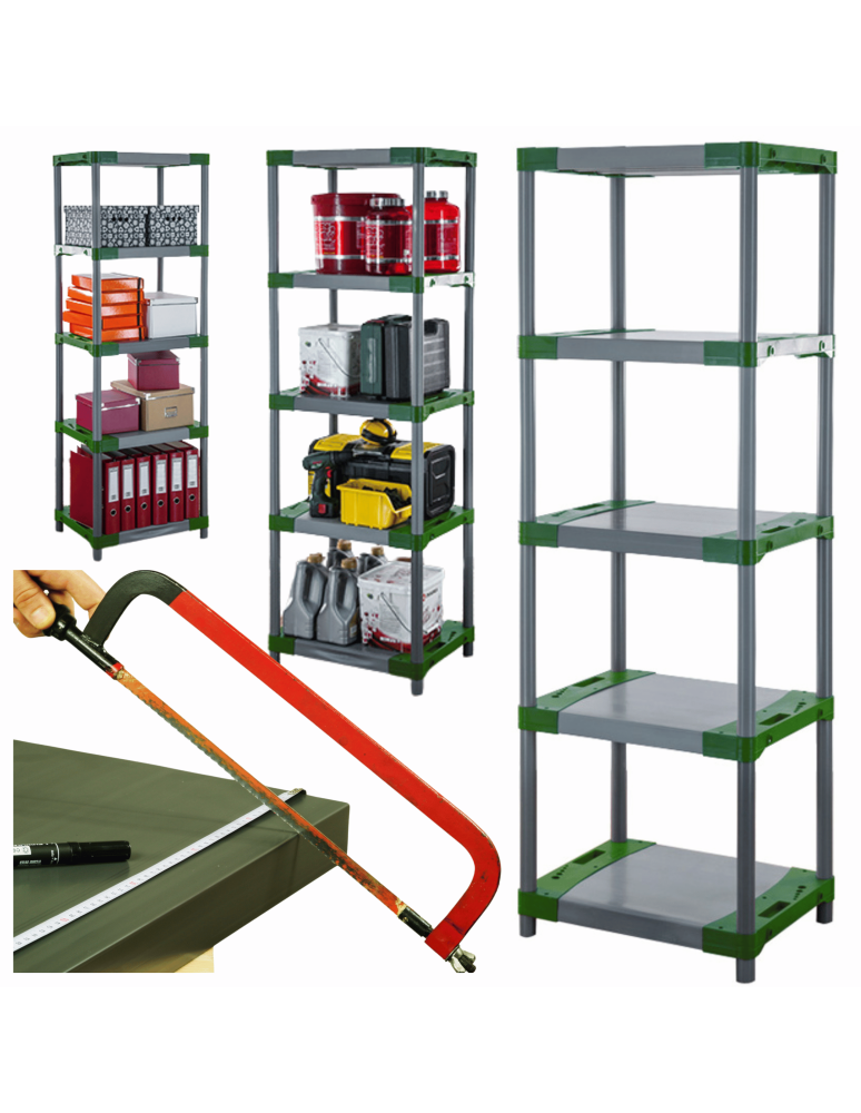 Regały z plastiku- tworzywa - Stojak z tworzywa plastikowy do piwnicy 180x50x46 ECO WODOODPORNY SOLIDNY - product b2b.wamar.biz 1