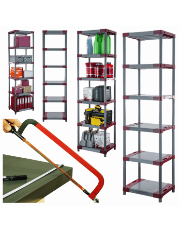 Regał z plastiku tworzywa do piwnicy 222x50x46 cm ECO WODOODPORNY MODUŁOWY