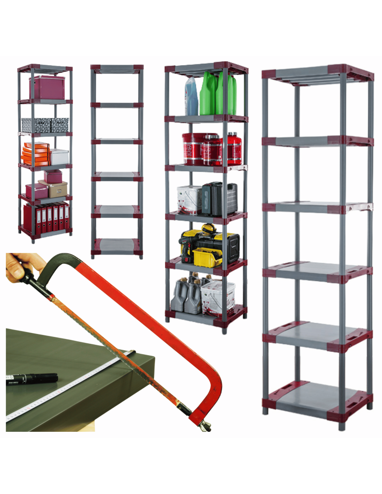 Regały z plastiku- tworzywa - Regał z plastiku tworzywa do piwnicy 222x50x46 cm ECO WODOODPORNY MODUŁOWY - product b2b.wamar.biz 1