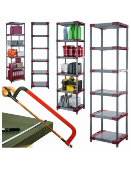 Regał z plastiku tworzywa do piwnicy 222x50x46 cm ECO WODOODPORNY MODUŁOWY