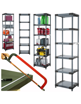 Stojak z plastiku tworzywa do piwnicy 222x50x46 cm ECO WODOODPORNY MODUŁOWY