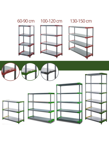 Regały z plastiku- tworzywa - Stojak plastikowy do piwnicy regał WZMOCNIONY 98x50x46 cm 97%RECYKLING ECO - product 10