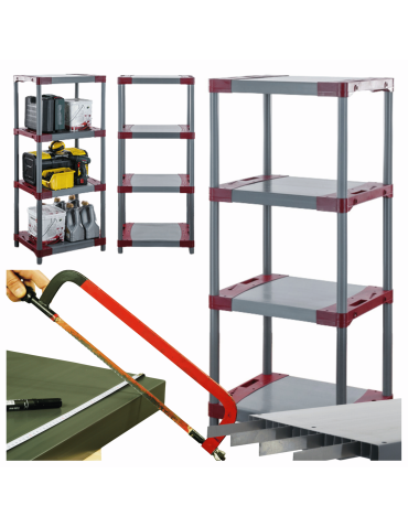 Regał plastikowy WZMOCNIONY regał z tworzywa 138x50x46 cm 97%RECYKLING ECO