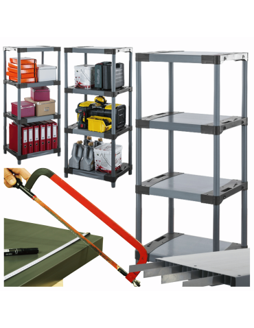 Stojak plastikowy WZMOCNIONY regał z tworzywa 138x50x46 cm 97%RECYKLING ECO