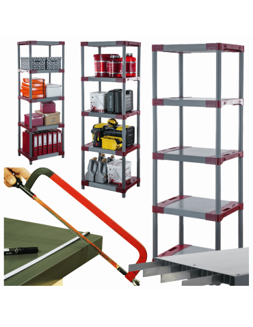 Regał z tworzywa plastikowy do piwnicy 180x50x46 ECO WZMOCNIONY SOLIDNY