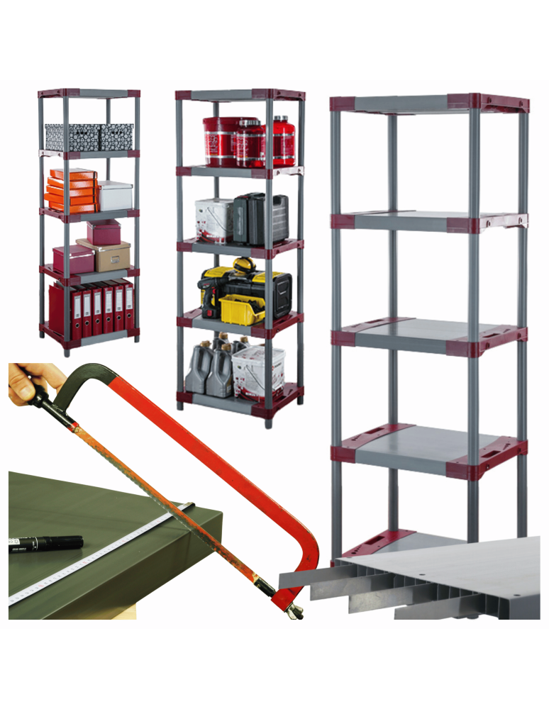 Regały z plastiku- tworzywa - Regał z tworzywa plastikowy do piwnicy 180x50x46 ECO WZMOCNIONY SOLIDNY - product b2b.wamar.biz 1