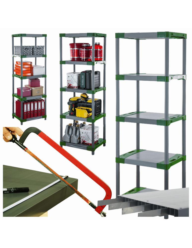 Regały z plastiku- tworzywa - Stojak z tworzywa plastikowy do piwnicy 180x50x46 ECO WZMOCNIONY SOLIDNY - produkt b2b.wamar.biz 1