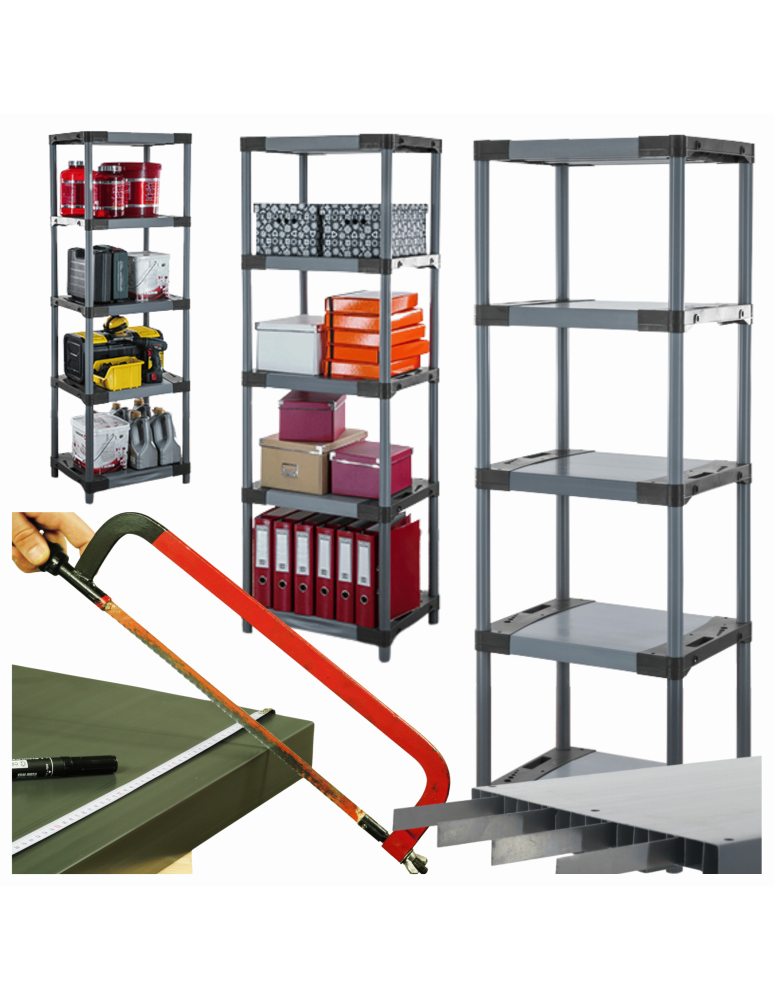 Regały z plastiku- tworzywa - Stojak z tworzywa plastikowy do piwnicy 180x50x46 ECO WZMOCNIONY TRWAŁY - produkt b2b.wamar.biz 1