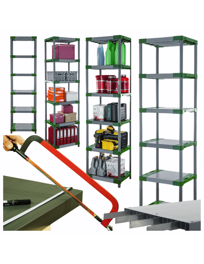 Regały z plastiku- tworzywa - Stojak z plastiku tworzywa WZMOCNIONY 222x50x46 cm ECO WODOODPORNY MODUŁOWY - product b2b.wamar.biz 1
