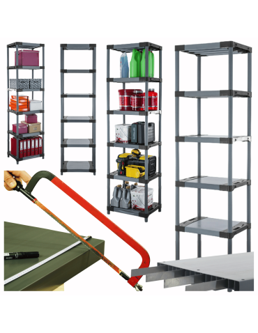 Stojak z plastiku tworzywa WZMOCNIONY 222x50x46 cm ECO WODOODPORNY MODUŁOWY