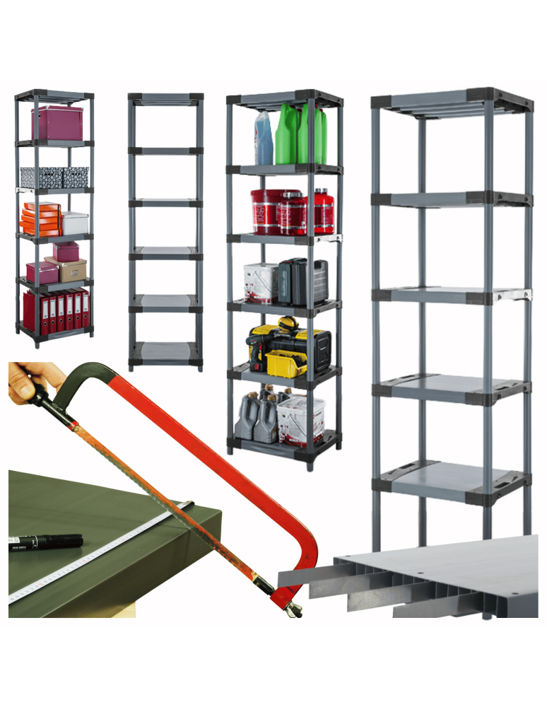 Regały z plastiku- tworzywa - Stojak z plastiku tworzywa WZMOCNIONY 222x50x46 cm ECO WODOODPORNY MODUŁOWY - product b2b.wamar.biz 1