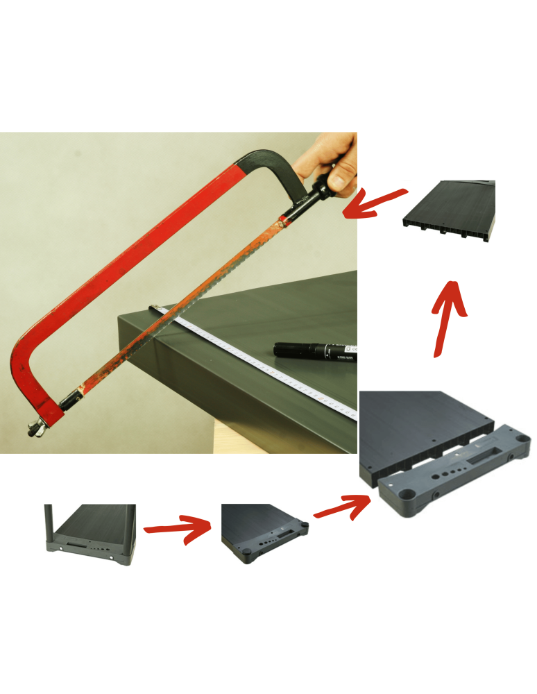 Plastikowe półki i elementy regałów z tworzywa - Półka do regału plastikowego JUPITER 50x46cm blat boki ECO 97% recykling - product b2b.wamar.biz 5