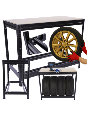 Stojak na opony regał na koła OBROTOWE ROLKI 87X120X60 cm SOLIDNY POLSKI